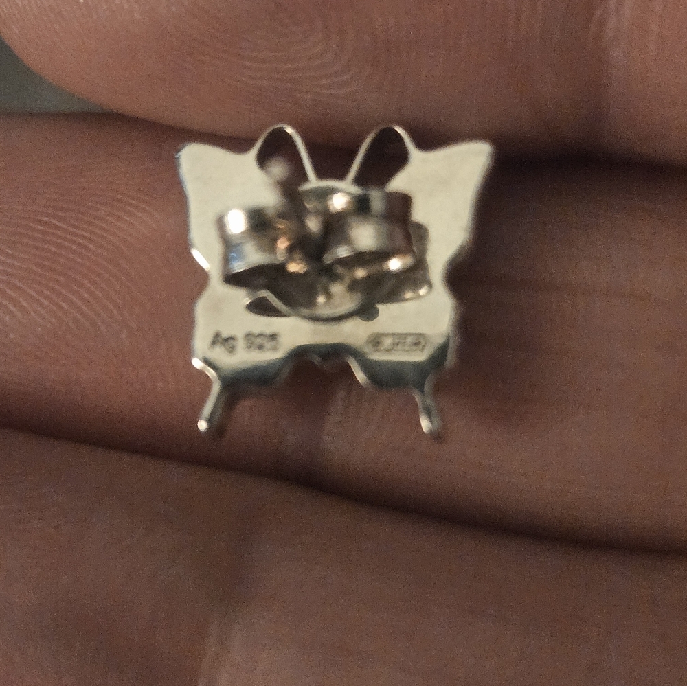 GUCCI Gucci Sterling Silver Earrings Back-type Butterfly Earrings 100% Authentic - Picture 3 of 8